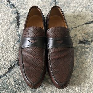GUCCI Loafers Hilary Diamante Penny Loafer Brown Moccasins, size 9